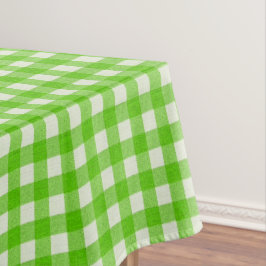 Wit & Groen Gingham Patroon | Katoen geruit Tafelkleed
