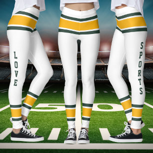 Wit Groen Goud Team Jersey Kleuren Liefde Sport Leggings