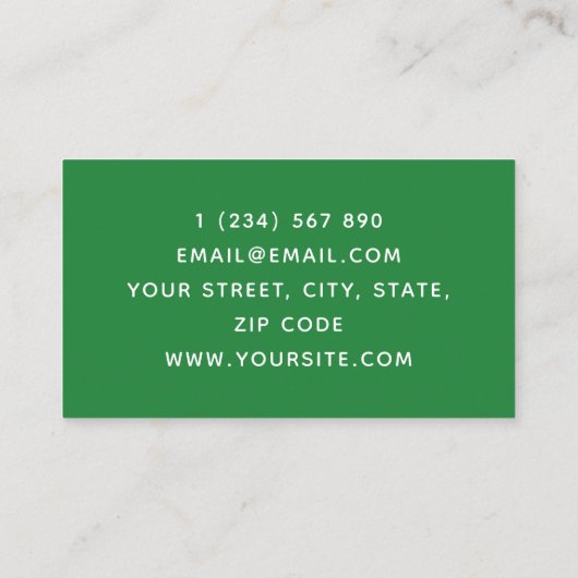 Wit & Groen Grass Gazon Care Yard Werk Minimaal Visitekaartje (Achterkant)