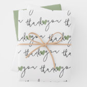 Wit Groen Hart Dank Je 3 Set Inpakpapier (In situ)