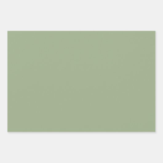 Wit Groen Hart Dank Je 3 Set Inpakpapier Vel (Voorkant 3)