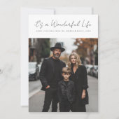 Wit Groen Het is een Prachtig Leven Kerstfoto Feestdagenkaart (Voorkant)