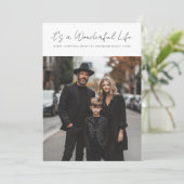 Wit Groen Het is een Prachtig Leven Kerstfoto Feestdagenkaart (Staand voorkant)