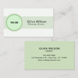 Wit Groen Illustratief Schoonmakende de Dienstenza Visitekaartje