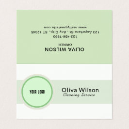 Wit Groen Illustratief Schoonmakende de Dienstenza Visitekaartje
