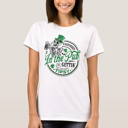 Wit Groen In De Pub & Gettin Tipsy St. Patrick T-shirt (Voorkant)
