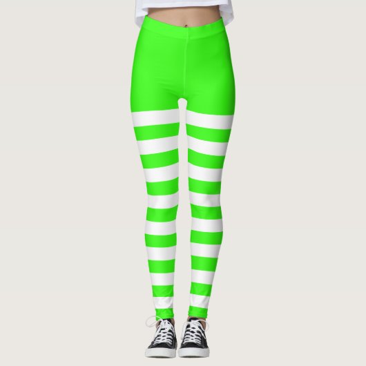 Wit & Groen Leggings (Voorkant)