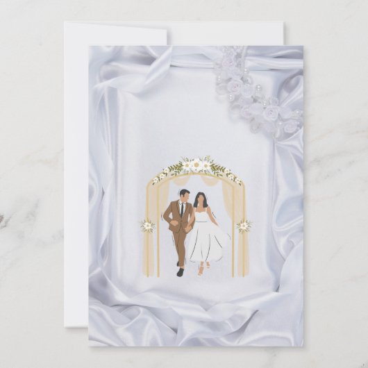 Wit Groen Modern Bruiloft Uitnodiging Poster (Achterkant)