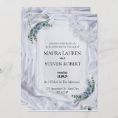 Wit Groen Modern Bruiloft Uitnodiging Poster (Voorkant / Achterkant)