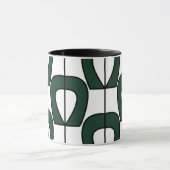 Wit Groen Modern Geometrisch Abstract Mok (Midden)
