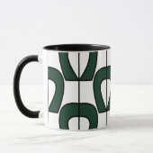 Wit Groen Modern Geometrisch Abstract Mok (Links)