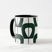 Wit Groen Modern Geometrisch Abstract Mok (Voorkant links)