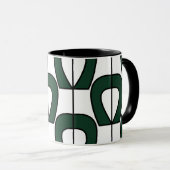 Wit Groen Modern Geometrisch Abstract Mok (Voorkant rechts)