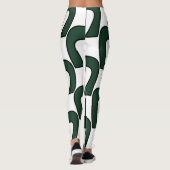 Wit Groen Modern Geometrisch Pret Workout Leggings (Achterkant)