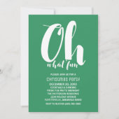 Wit Groen Oh Wat Leuk Vakantie Party Invite Kaart (Voorkant)