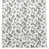 Wit groen patroon laat naamletter achter douchegordijn (Voorkant)