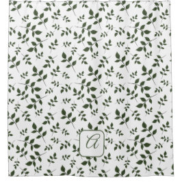 Wit groen patroon laat naamletter achter douchegordijn