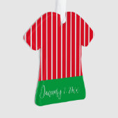 Wit Groen Rode Baby's Eerste Kerstmis Ornament (voorkant)