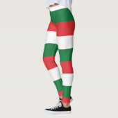 Wit Groen Rode Strepen Funky Vakantie Kerstmis Leggings (Links)