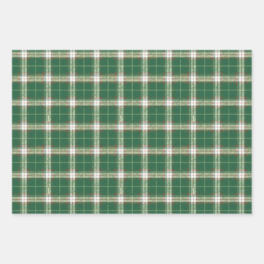 Wit, Groen, Rood Kerstspel Inpakpapier Vel (Voorkant 2)