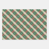 Wit, Groen, Rood Kerstspel Inpakpapier Vel (Voorkant)
