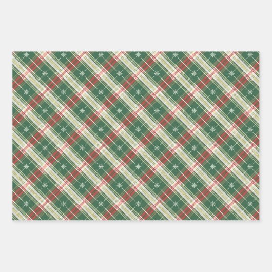 Wit, Groen, Rood Kerstspel Inpakpapier Vel (Voorkant)