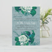 Wit / Groen Roos Bloemen ontwerp Kaart (Staand voorkant)