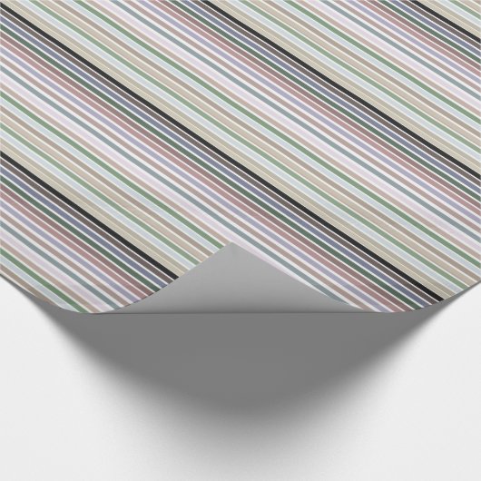 Wit Groen Roze Blauw en Zwart Cadeaupapier (Hoek)