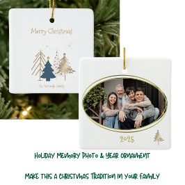 Wit Groen Roze & Gouden Kerstbomen Keramisch Ornament