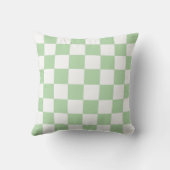 Wit & Groen Schachbrett Motief Worp Kussen (Achterkant)