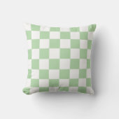 Wit & Groen Schachbrett Motief Worp Kussen (Voorkant)