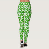 Wit & Groen St. Patrick's Day Klaverpatroon Leggings (Achterkant)