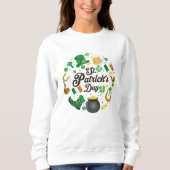 Wit Groen St Patricks Day Lucky Charms Trui (Voorkant)