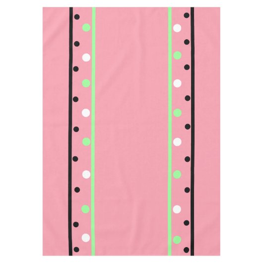 Wit Groen Stippen Roze Tafelkleed (Voorkant)