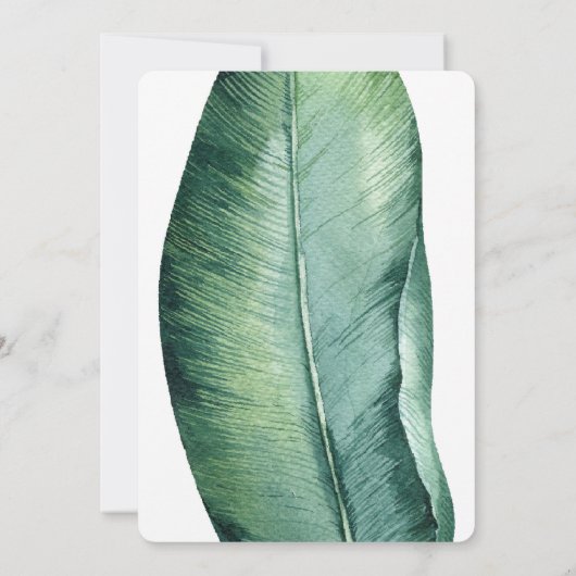 Wit & Groen Tropical Leaf Classy Oh Baby shower Kaart (Achterkant)