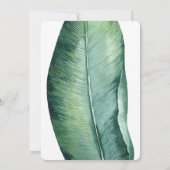 Wit & Groen Tropical Leaf Classy Verloving Kaart (Achterkant)