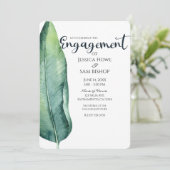 Wit & Groen Tropisch blad Klasse trouwring Kaart (Staand voorkant)