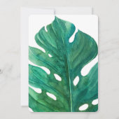 Wit & Groen Tropisch blad Klasse trouwring Kaart (Achterkant)