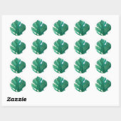 Wit & Groen Tropisch Leaf Classy Vrijgezellenfeest Ronde Sticker (Vel)
