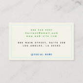 (Wit, Groen, Turkoois, Ivoor) Moderne grens Contactkaartje (Achterkant)