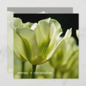 Wit & Groen Variabele Tulips DSC0856 Save The Date (Voorkant / Achterkant)