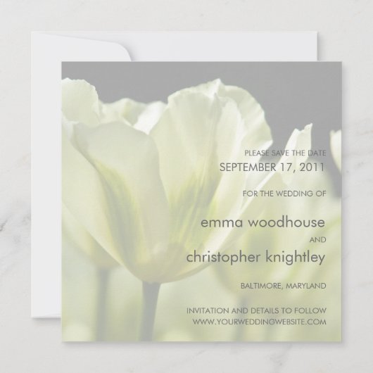 Wit & Groen Variabele Tulips DSC0856 Save The Date (Achterkant)