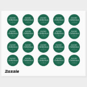 Wit Groen Vrolijk Kerstfeest Retro Typografie Ronde Sticker (Vel)