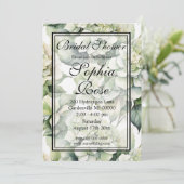 wit groen waterverf bloemig vrijgezellenfeest kaart (Staand voorkant)