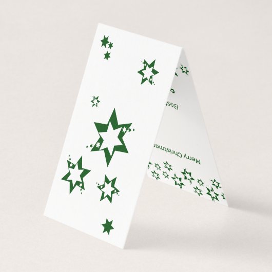 Wit-groene kerststerren Kaart voor de zorgverlener (Achterkant)