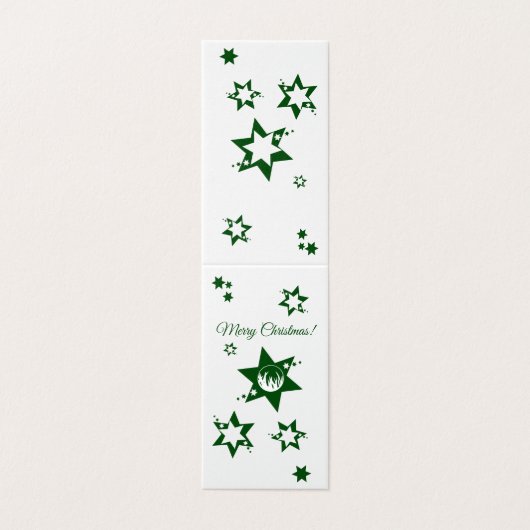 Wit-groene kerststerren Kaart voor de zorgverlener (Buitenkant ongevouwen)