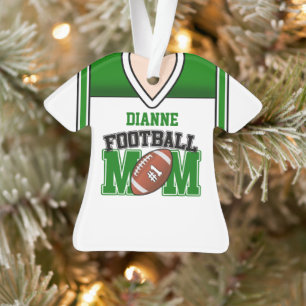 Wit/Groene Voetbal Moeder Jersey Ornament