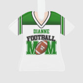 Wit/Groene Voetbal Moeder Jersey Ornament (achterkant)