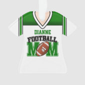 Wit/Groene Voetbal Moeder Jersey Ornament (voorkant)