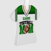 Wit/Groene Voetbal Moeder Jersey Ornament (voorkant)